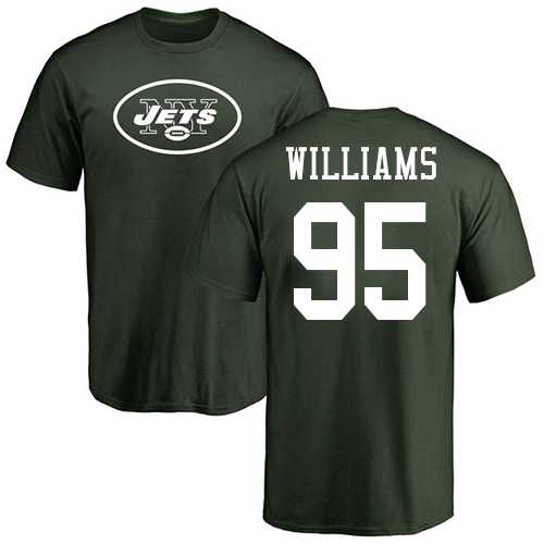 New York Jets Men Green Quinnen Williams Name and Number Logo NFL Football #95 T Shirt